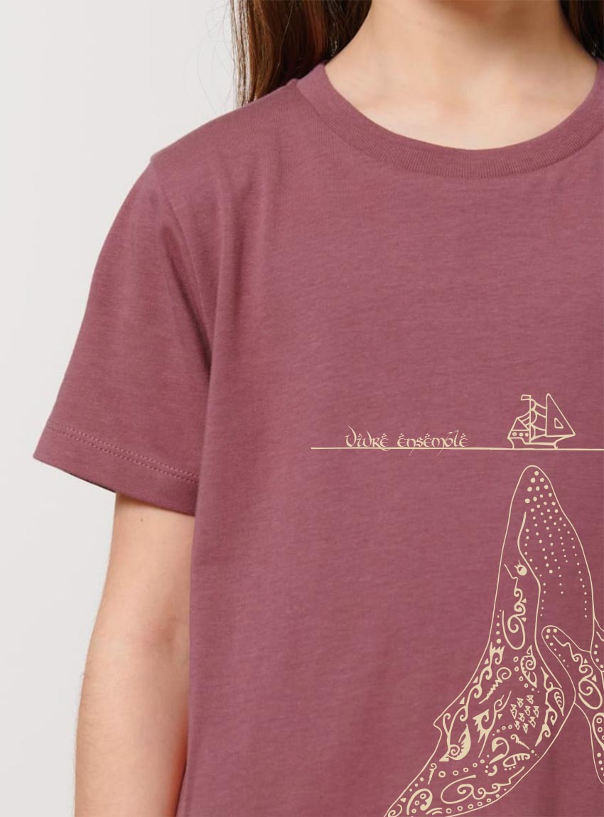 Tshirt Enfant Bio Fille Baleine Hibiscus
