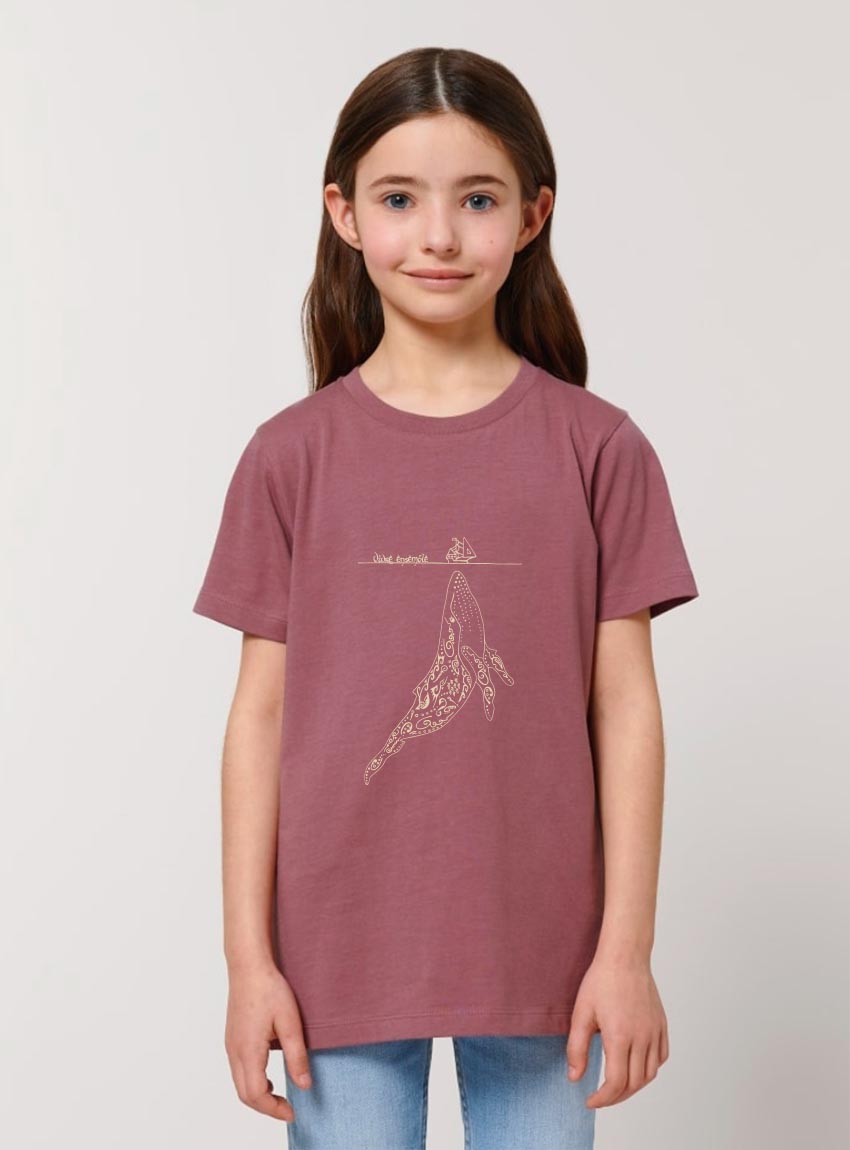 Tshirt Enfant Bio Fille Baleine Hibiscus