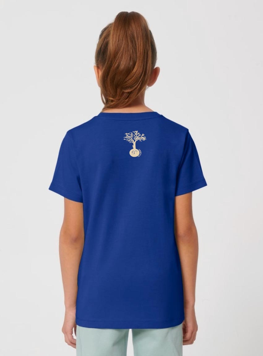 Tshirt Enfant Bio Fille Bleu Dos