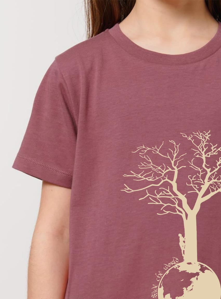 Tshirt Enfant Bio Fille Save The World Hibiscus