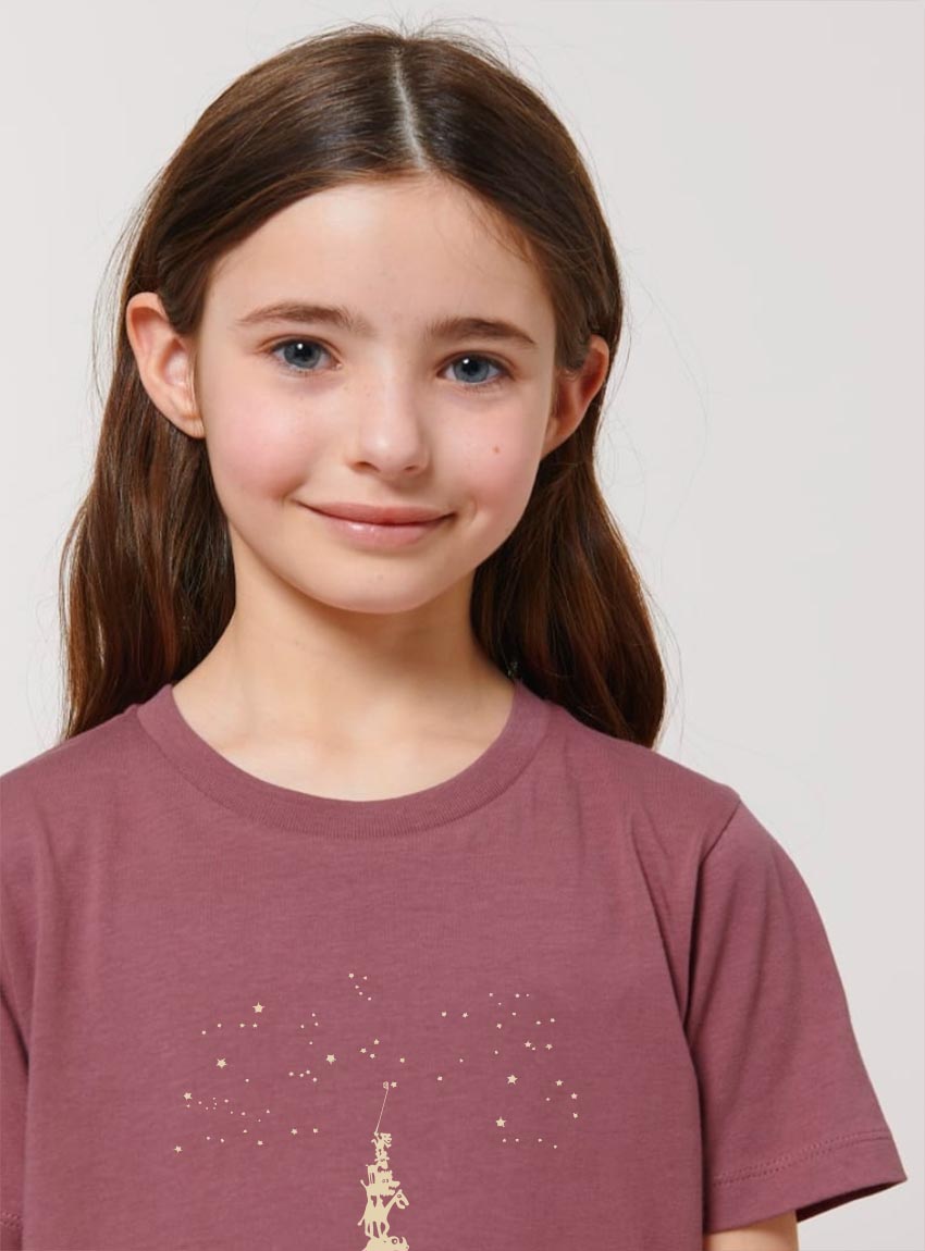 Tshirt Enfant Bio Fille Sky Totem Hibiscus
