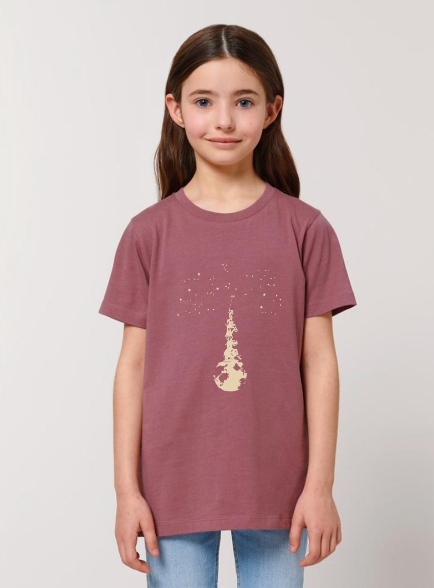 Tshirt Enfant Bio Fille Sky Totem Hibiscus