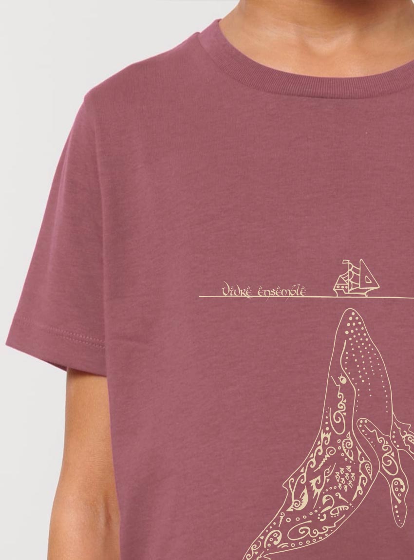 Tshirt Enfant Bio Garçon Baleine Hibiscus