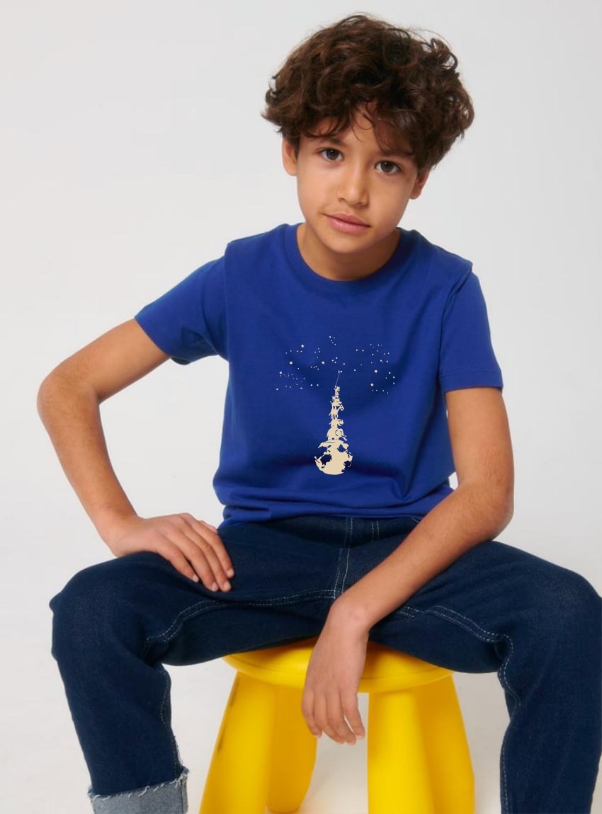 Tshirt Enfant Bio Garçon Sky Totem Bleu