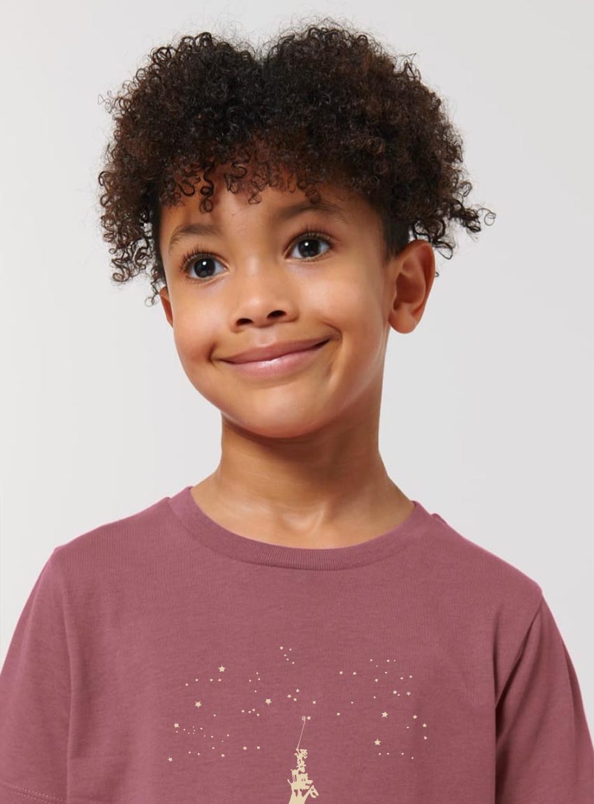 Tshirt Enfant Bio Garçon Sky Totem Hibiscus